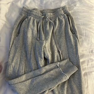 Aerie Grey Joggers with Zippers on the side